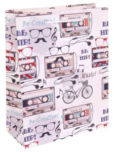 Пакеты подарочные Drim cards "Ретро стиль" 26х33х14 матовая ламинация ассорти