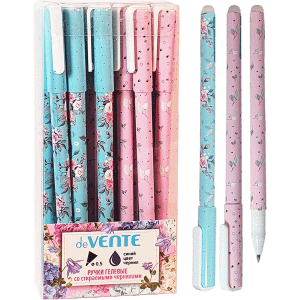 Ручка гелевая стираемая "deVENTE. Пиши-стирай. Flora" d=0,5 мм, синяя, 5051026