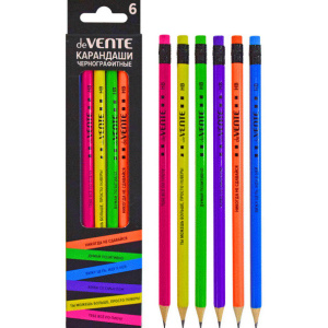 Карандаш чернографитный "deVENTE.Motivation",HB, 2 мм диаметр грифеля,с ластиком, (6 шт/уп), 5030101