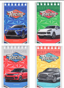 TМ"Profit"Блокнот А7 40л. на гребне ВНЕДОРОЖНИКИ (Б40-6046) обл.-мел.картон,бл-офс,в клетку