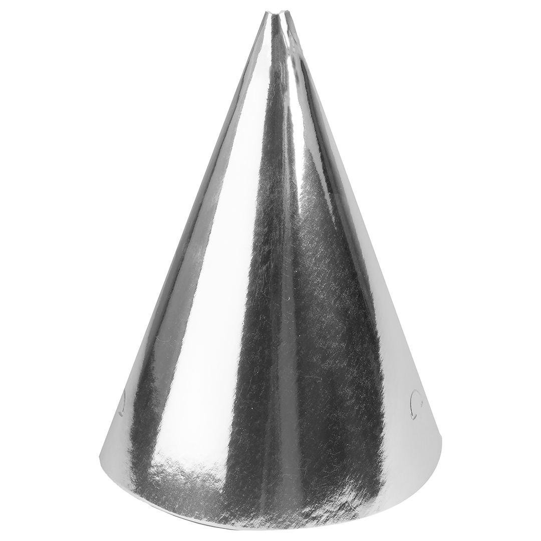 Колпак, 'Золото Веселья', Серебро, металлик, 16 см, (6 шт;уп), 6231733