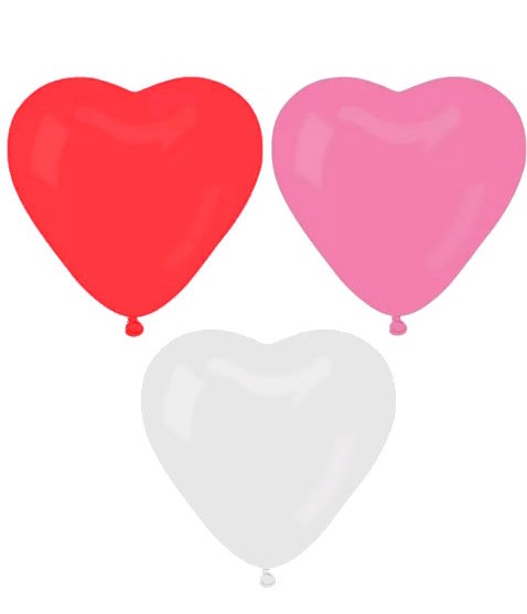 Набор шаров 12", Сердце, пастель, (50 шт/уп), Ч06586