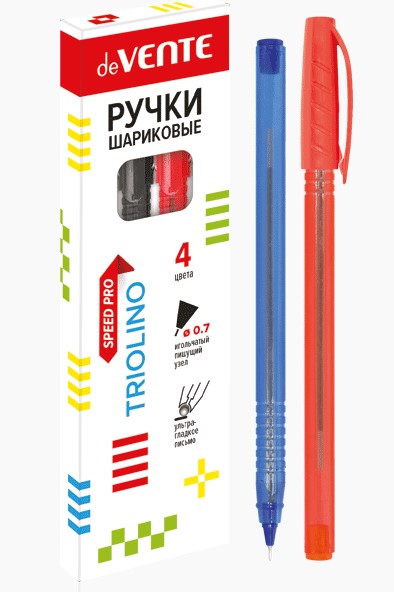 Набор ручек шариковых 'deVENTE. Triolino Translucent' 04 цвета, серия Speed Pro, d=0,7 мм, 5073108