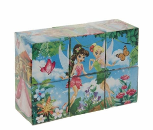 Кубик пластмассовый "Принцессы", (12 шт/уп), 198017