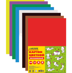 Картон цветной "deVENTE. Funny dogs" A4 (203x283 мм) мелованный 200 г/м², 8 цв, 8 л, 8040781