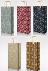 Подарочные пакеты 12х36х10 ламинированный с шнуром Premium микс