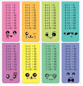 Набор закладок для книг "deVENTE.Таблица умножения", магнитных бумажных , 4/шт в упаковке, 8065230