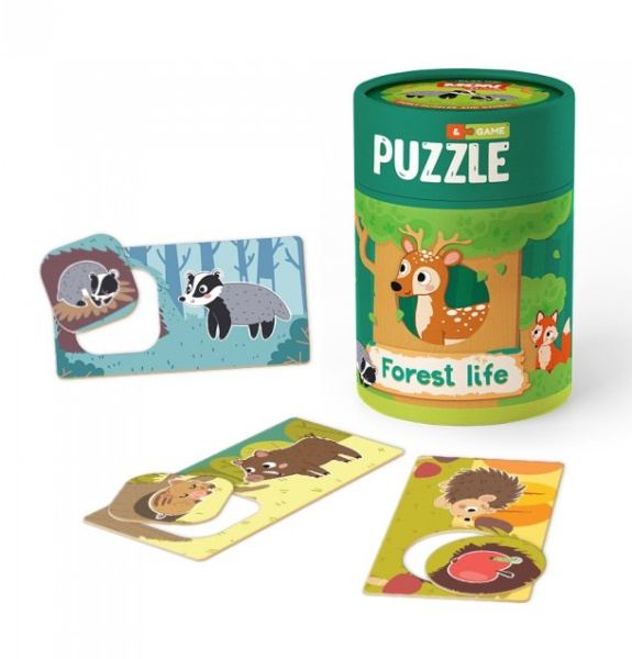 Игровой набор для малышей,  пазлы и карточки с заданиями , Лесная жизнь, 200108