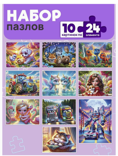 МИКС. ПАЗЛЫ 24 элемента. ЛЮБИМЫЕ ИСТОРИИ, П24-2495
